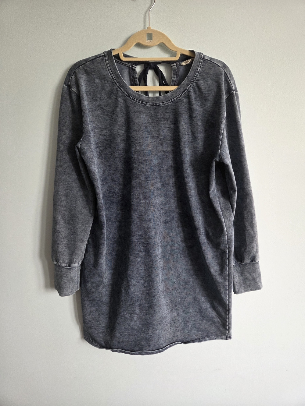 Jane and Delancey faded denim blue sweater dress